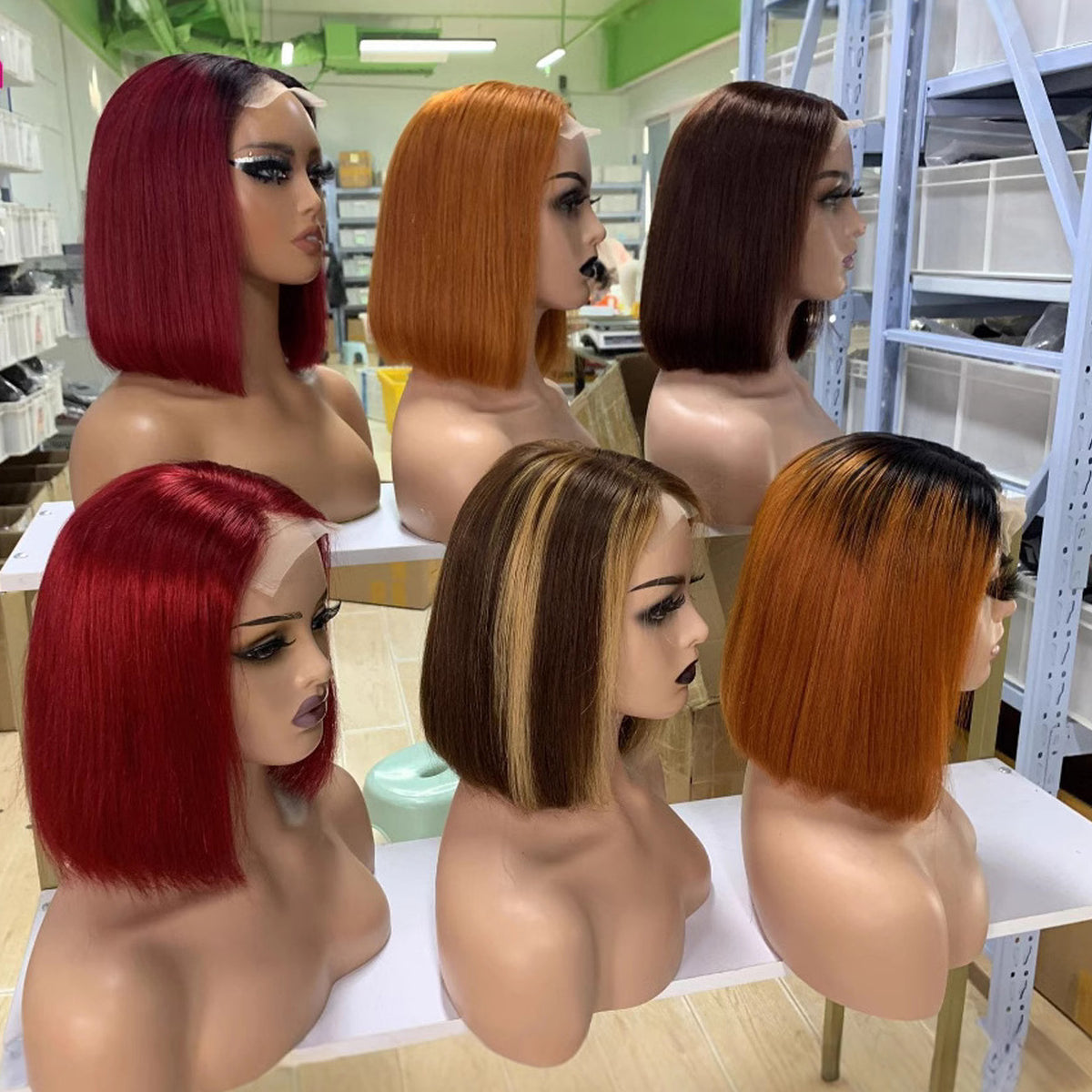 Pink Blonde Ombre Bone Straight Wig