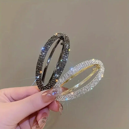 Fashion Oval Rhinestone Hair Clip